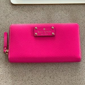 Hot Pink Kate Spade Zip wallet